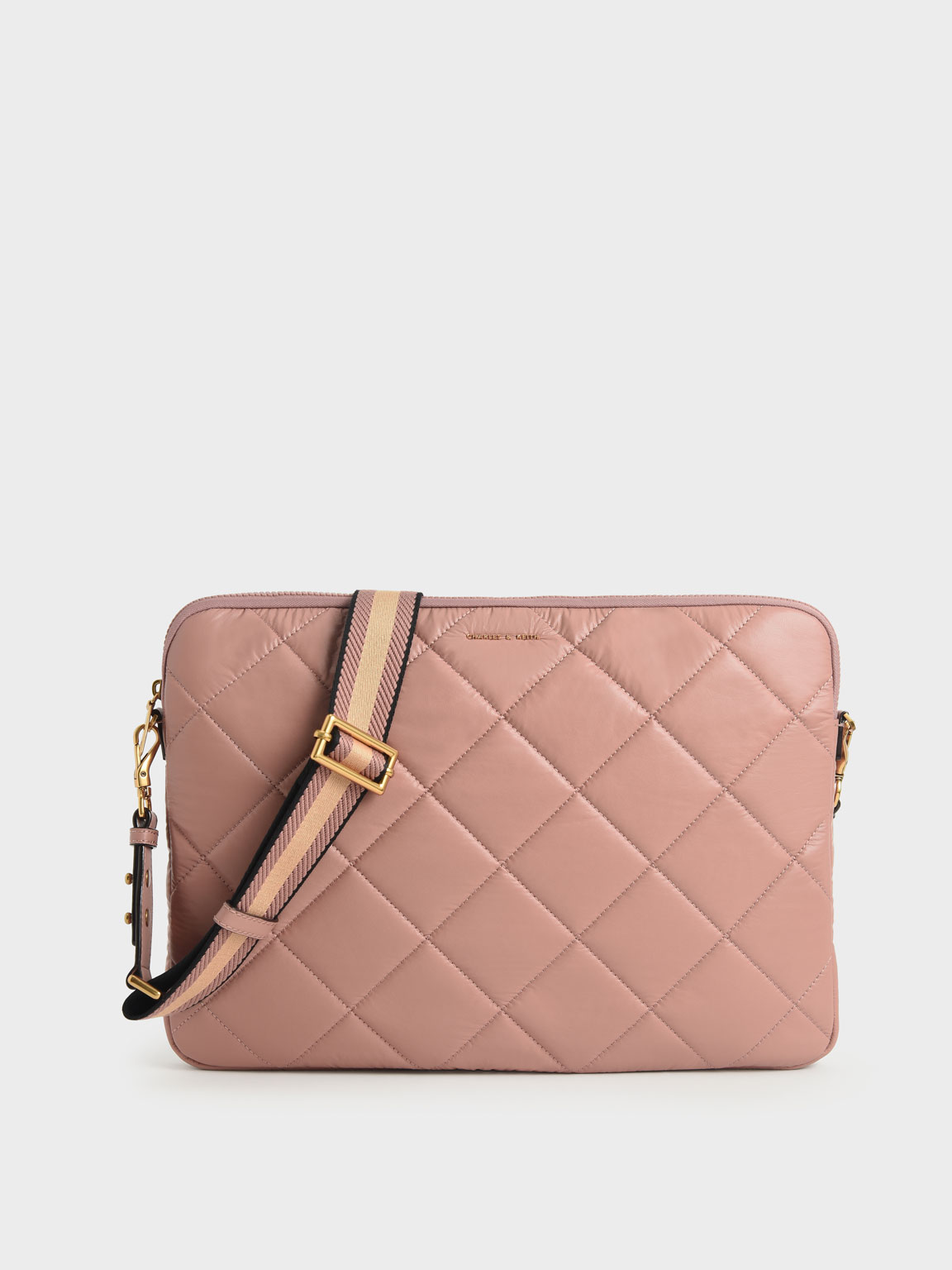Quilted Laptop Bag, Blush