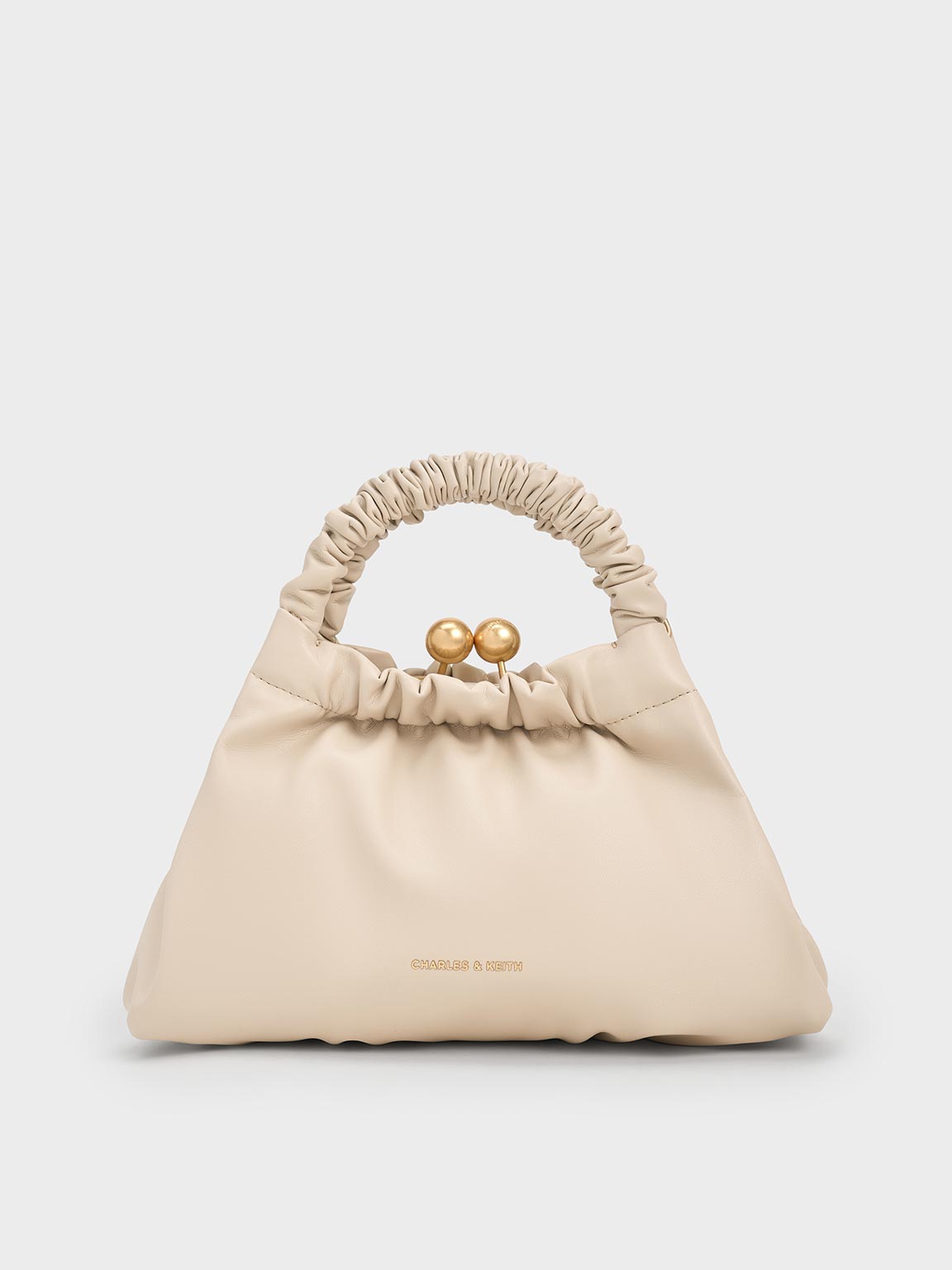 Eve Ruched-Handle Trapeze Bag