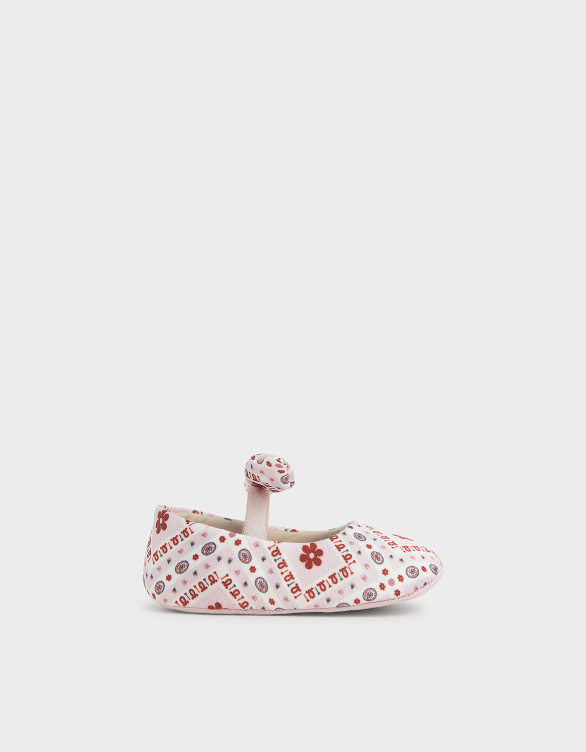 The Purpose Collection - Baby Girls' Bandana Print Bow Ballerinas, Pink