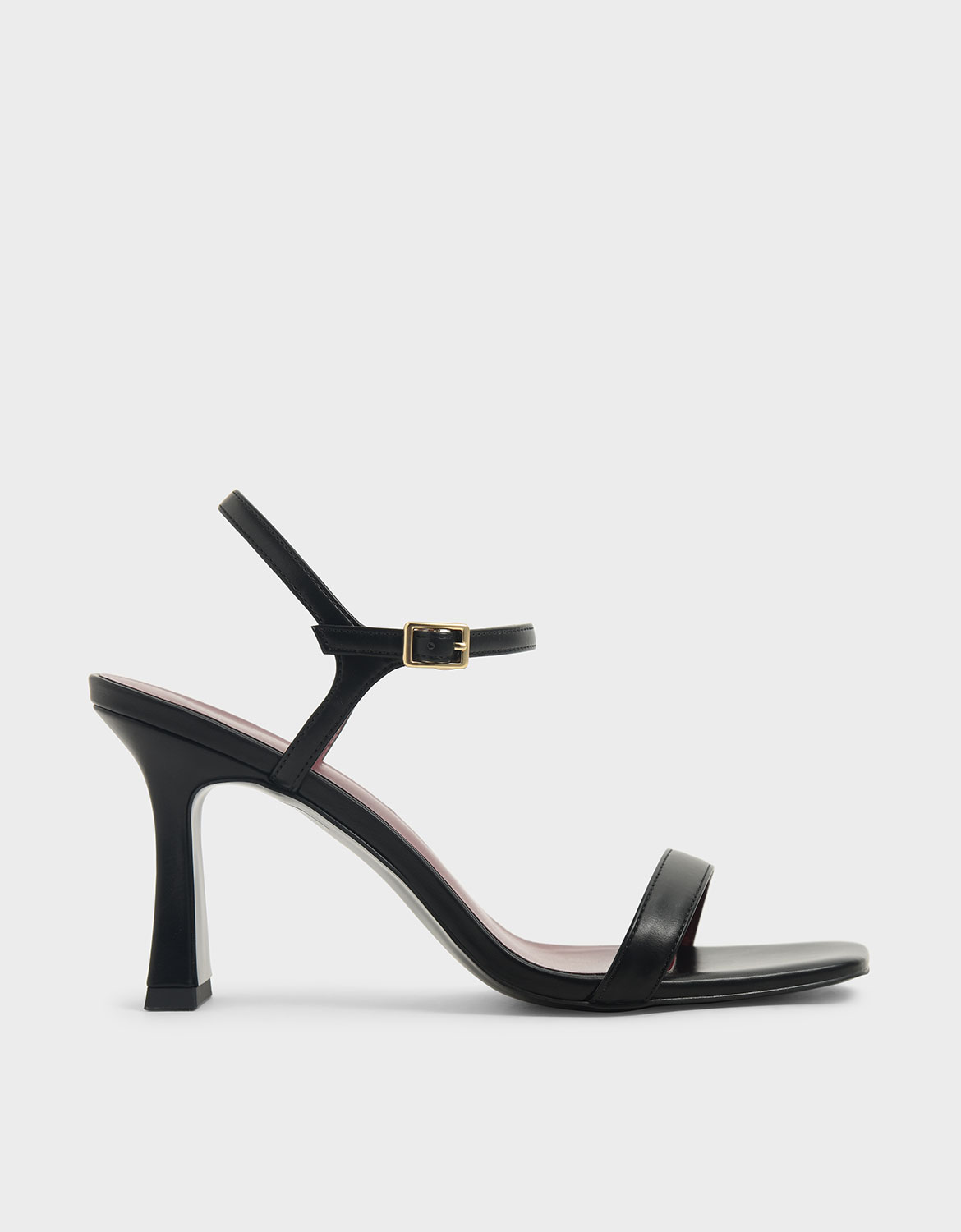Sculptural Heel Sandals, Black