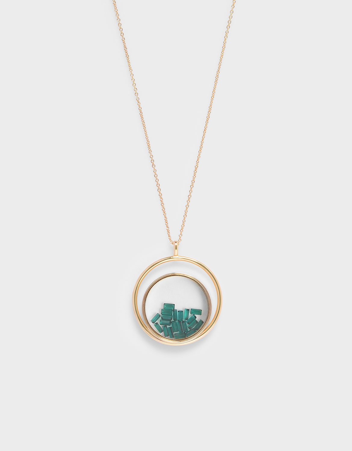 Swarovski® Crystal Emerald Stone Floating Locket Matinee Necklace, Copper
Swarovski® Crystal Emerald Stone Floating Locket Matinee Necklace, Copper
