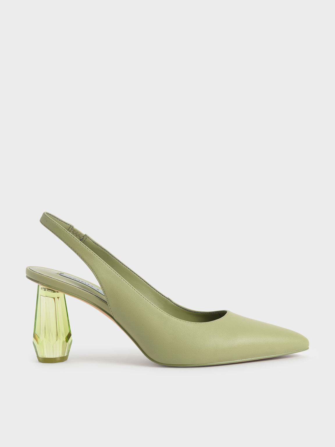 Sculptural Heel Slingback Pumps