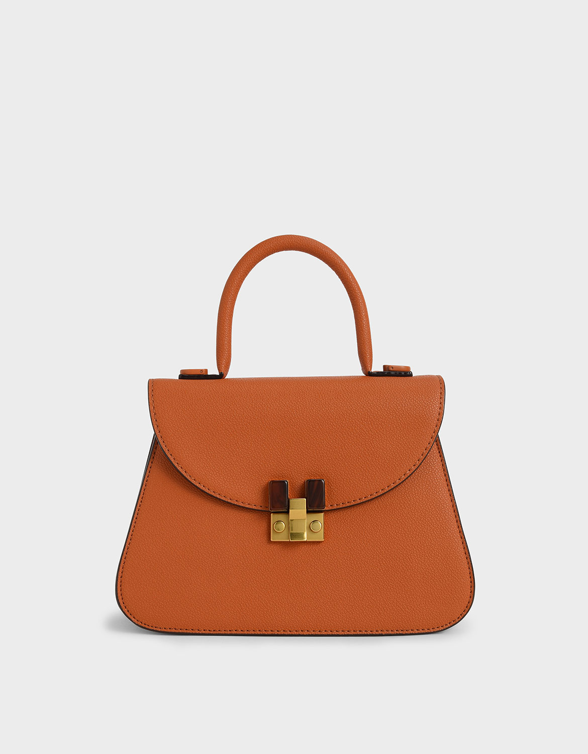 Stone-Embellished Sculptural Bag, Orange