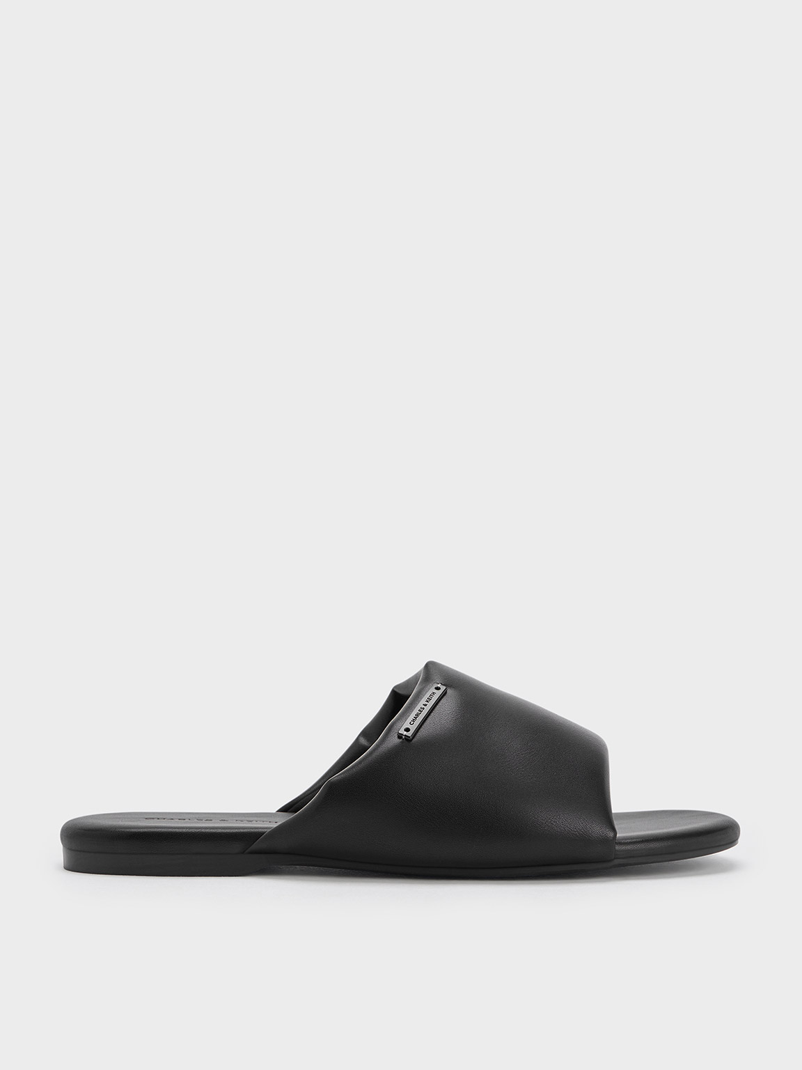Puffy Wide-Strap Slide Sandals