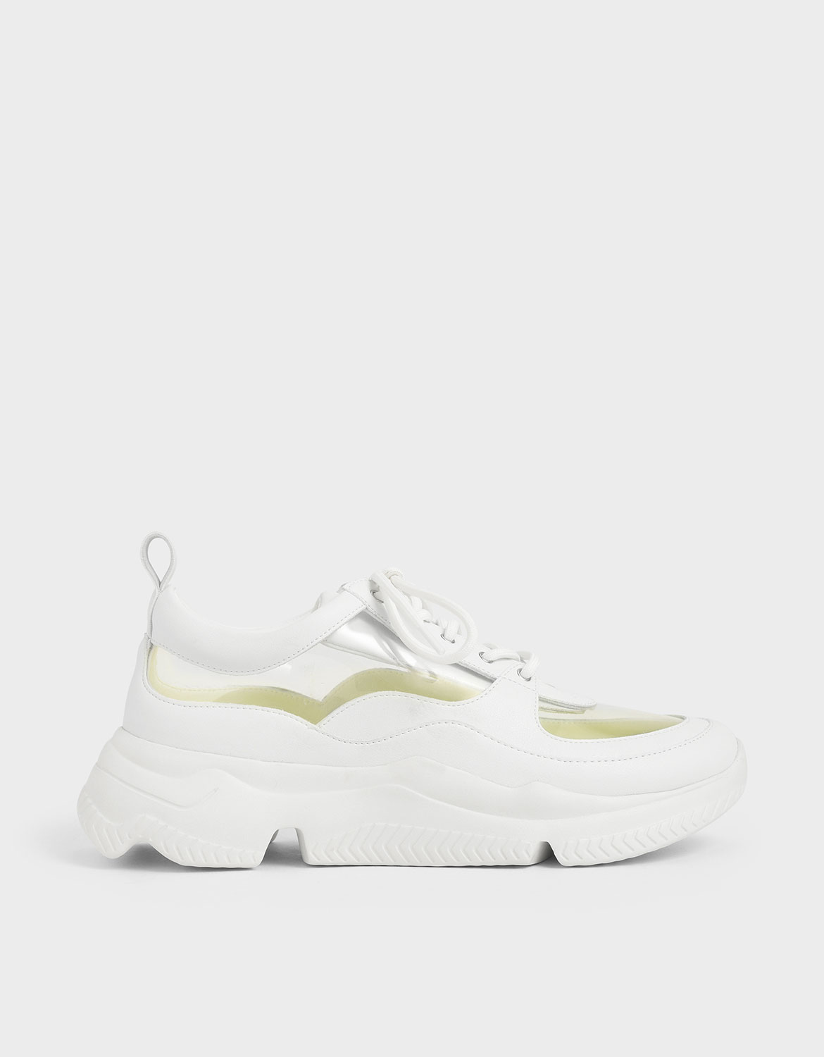 See-Through Chunky Sneakers, White 
See-Through Chunky Sneakers, White