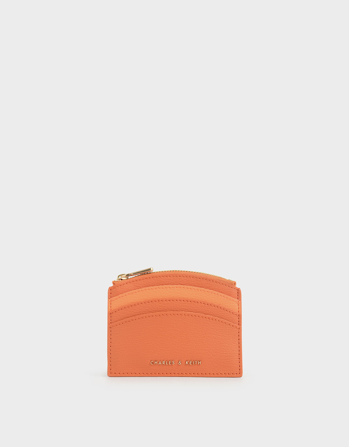 Two-Tone Multi-Slot Zip Card Holder, Orange