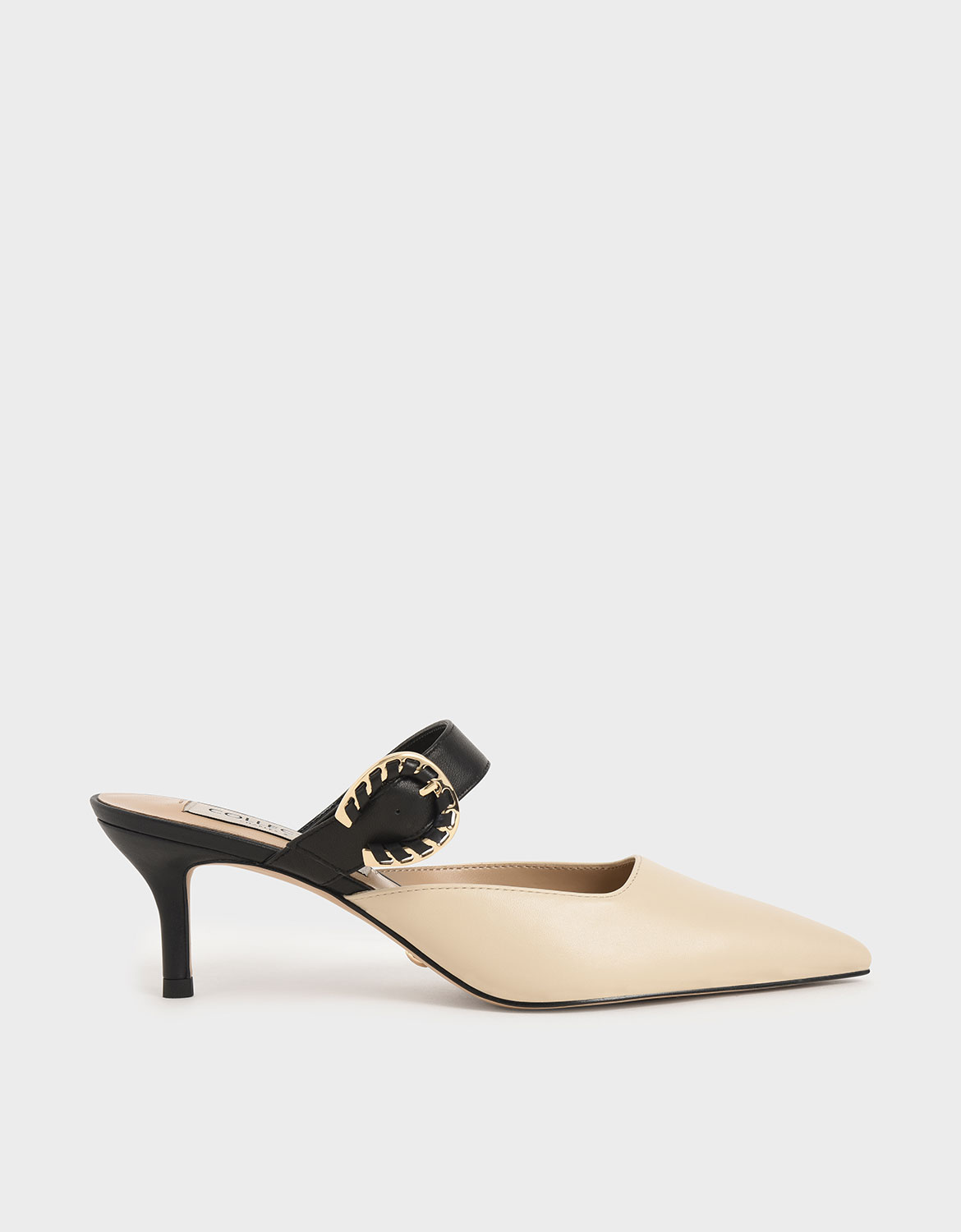Leather Buckle Strap Mules