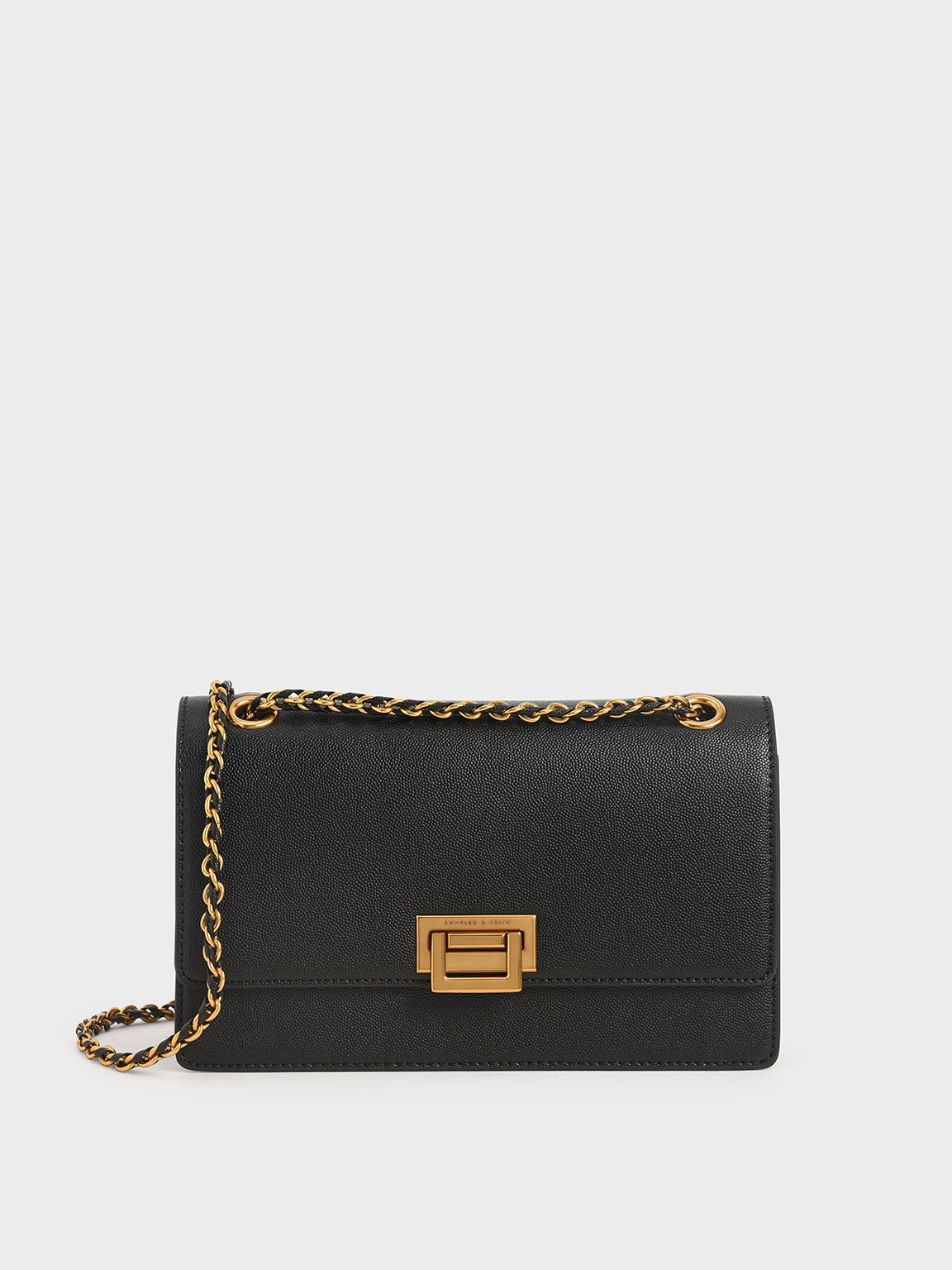 Chain Strap Evening Bag, Black
