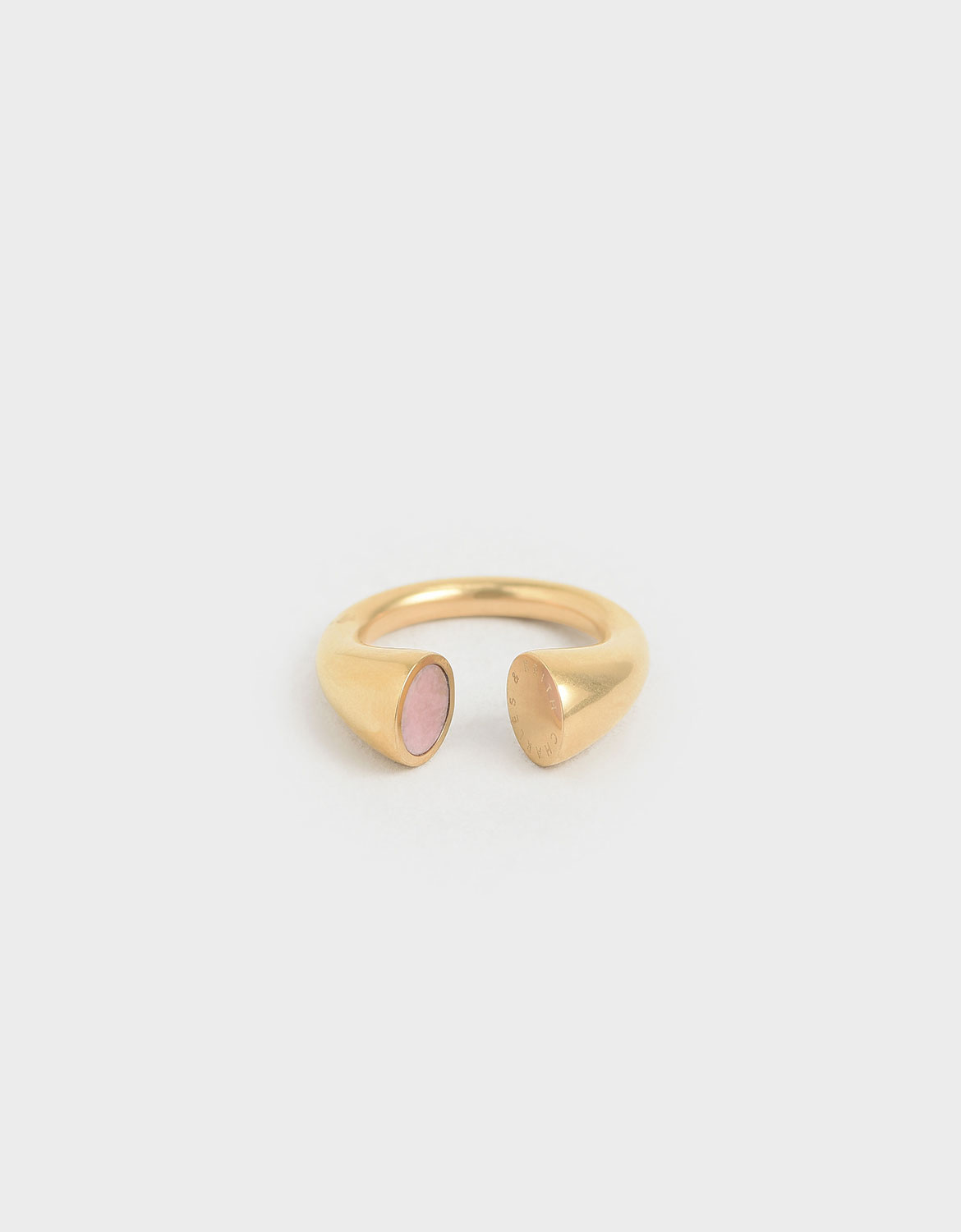 Rose Quartz Open Ring, Gold