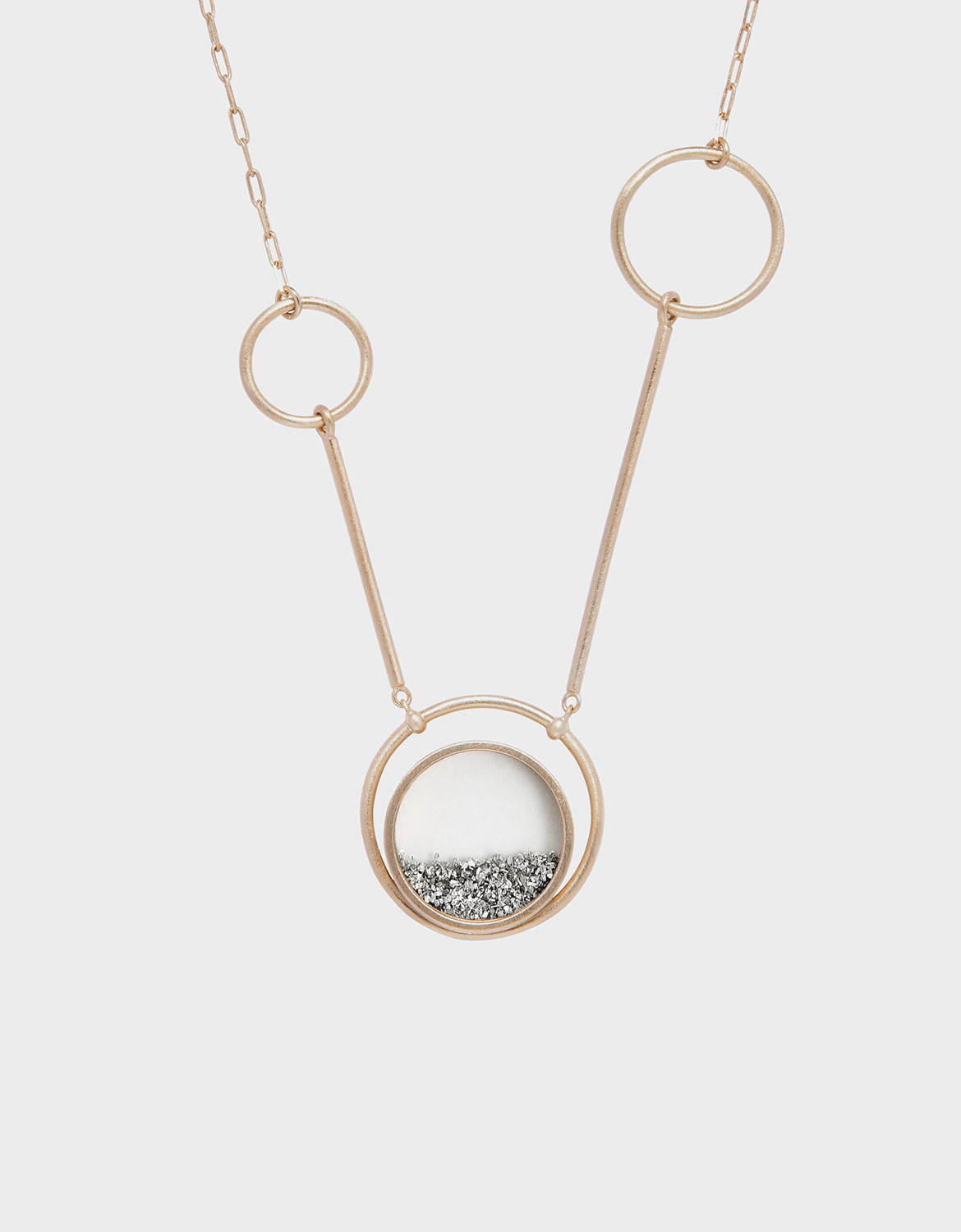 Silver Sparkling Sandstone Ring Detail Floating Locket Matinee Necklace, Gold
Silver Sparkling Sandstone Ring Detail Floating Locket Matinee Necklace, Gold