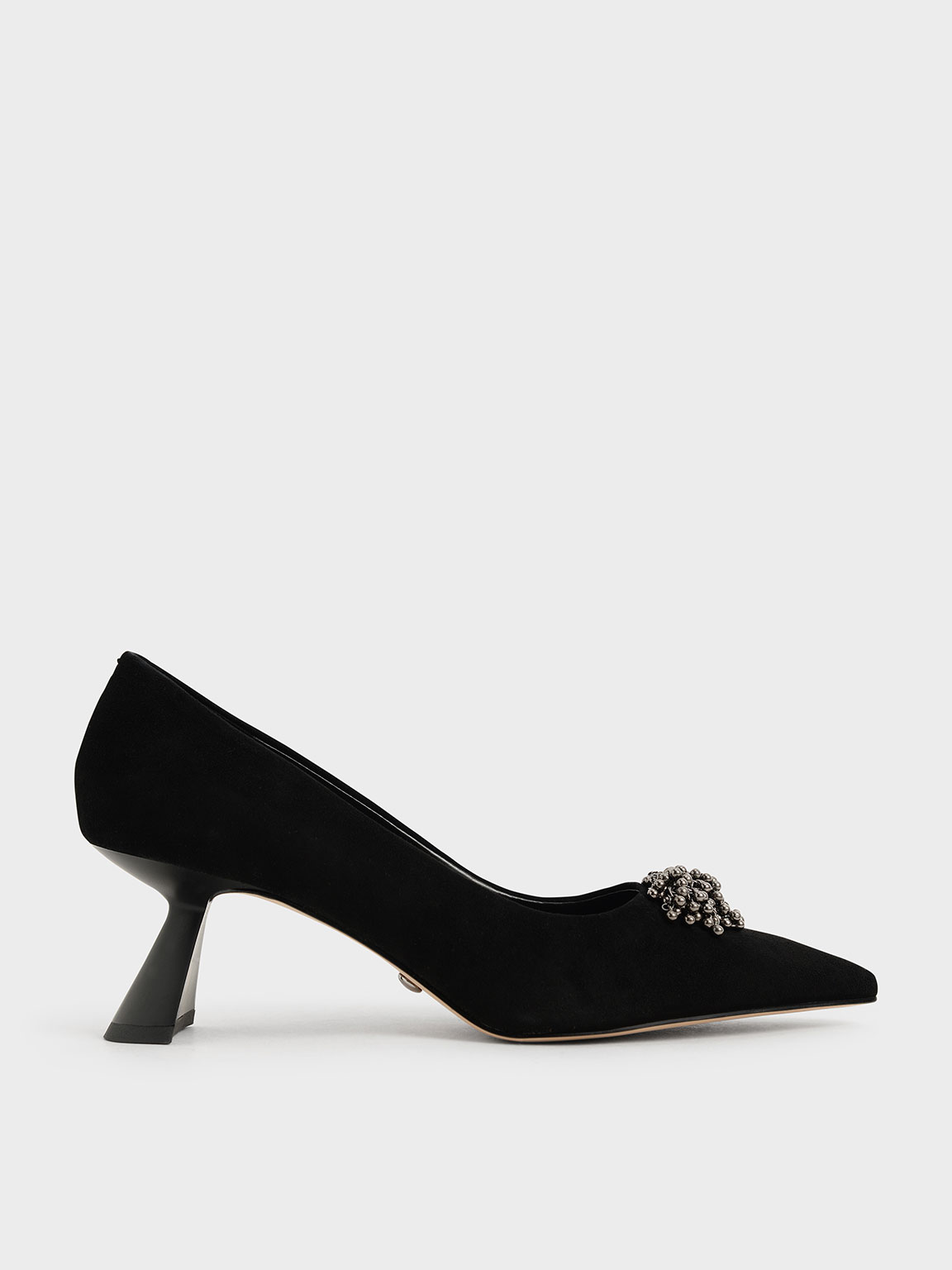 Embellished Sculptural Heel Pumps (Kid Suede)