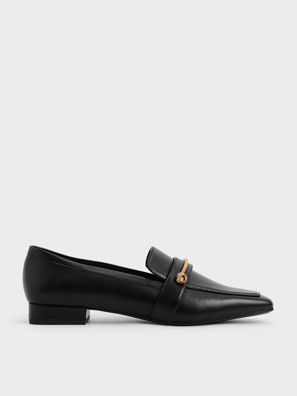 Metallic Accent Penny Loafers