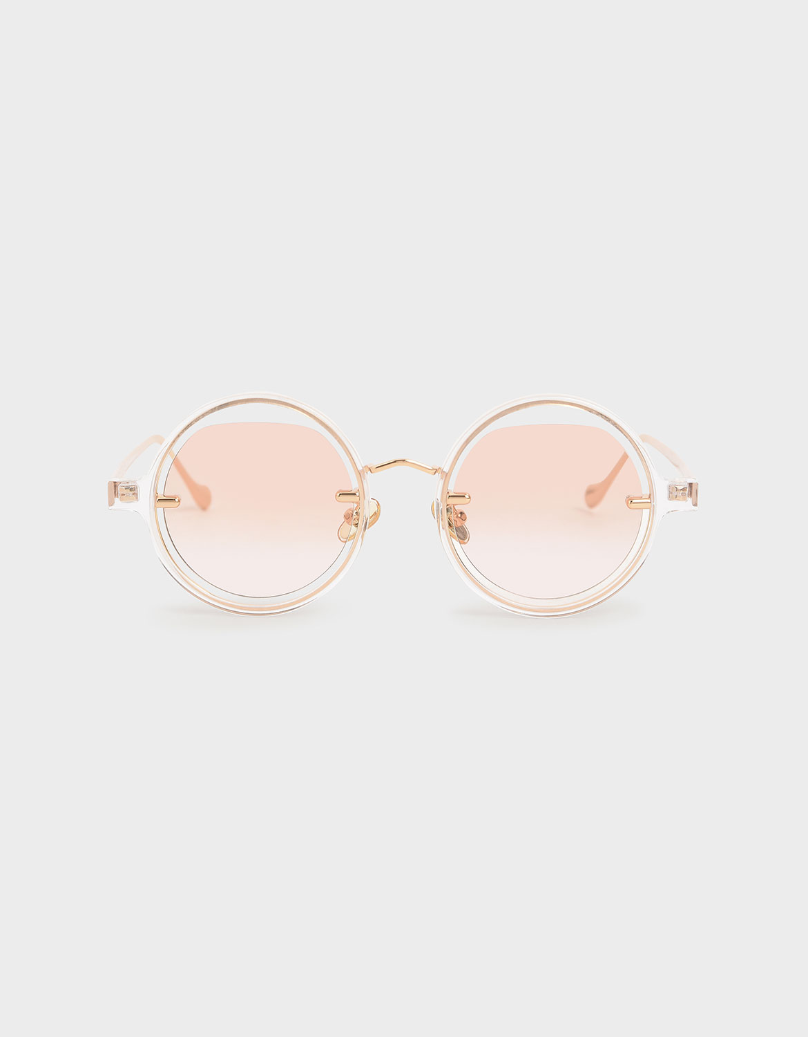 Cut-Out Round Sunglasses, Orange