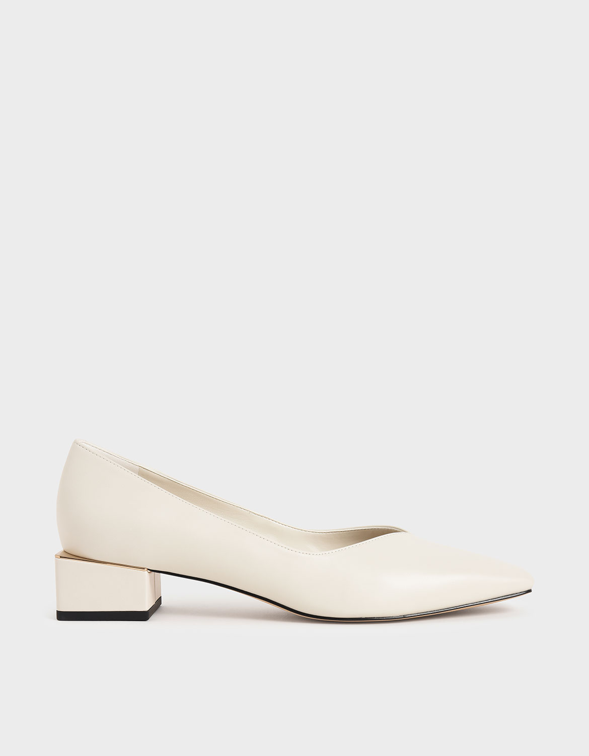 Block Heel Pumps, Chalk