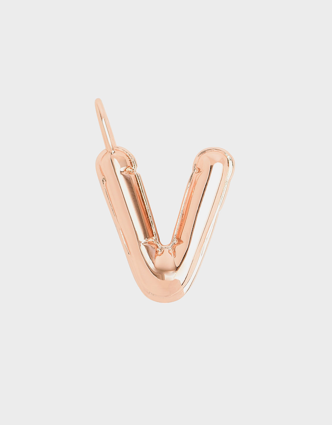 Alphabet 'V' Charm, Rose gold