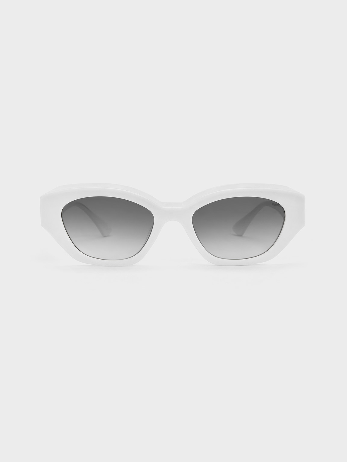 Recycled Acetate Geometric-Frame Cateye Sunglasses