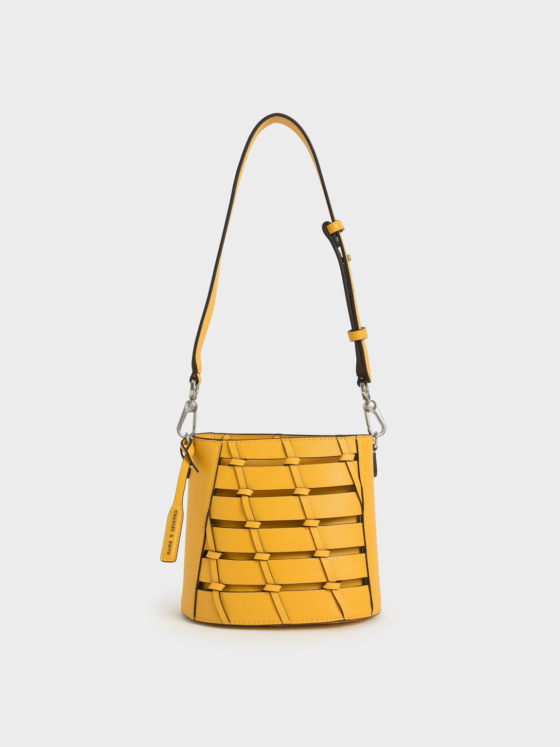 Braided Bucket Bag, Yellow