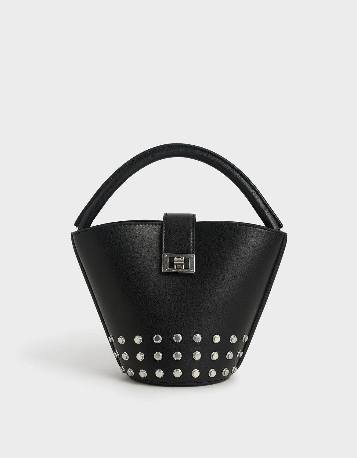 Studded Bucket Bag, Black