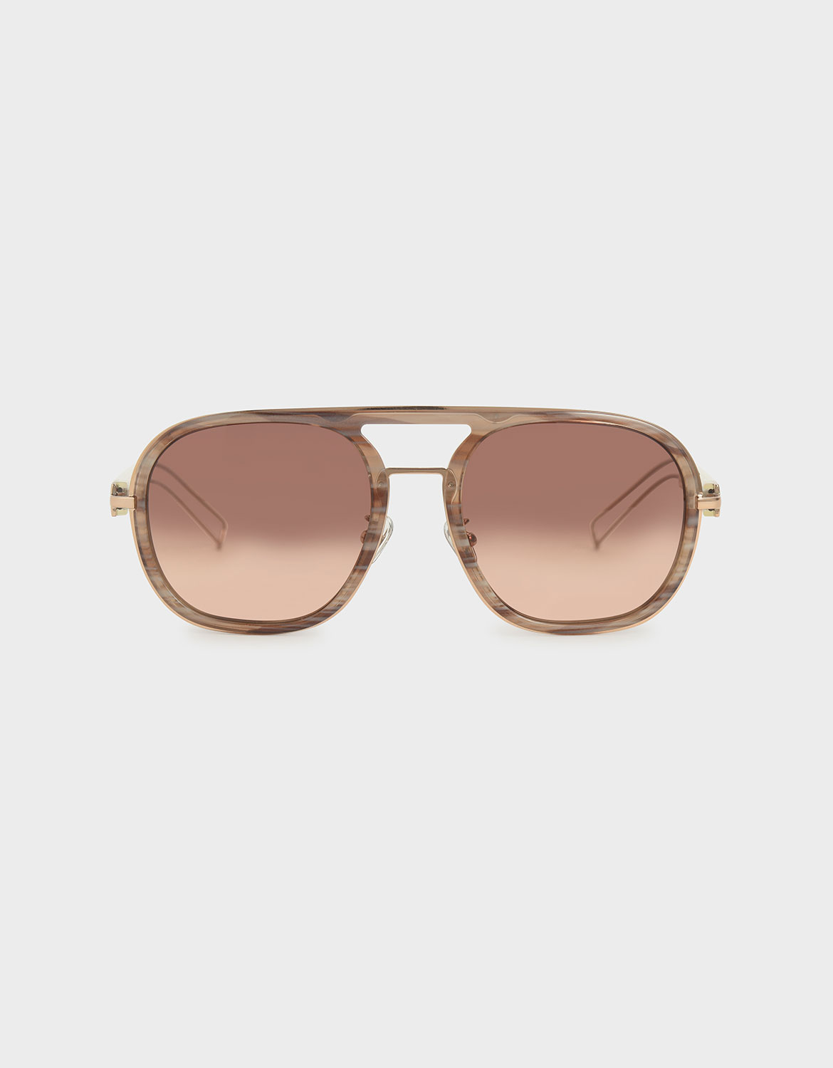 Double Bridge Sunglasses, Cream