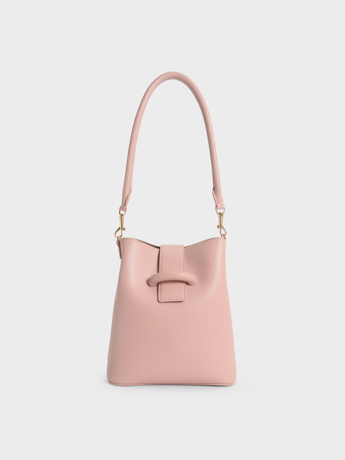 Chain Handle Bucket Bag, Blush