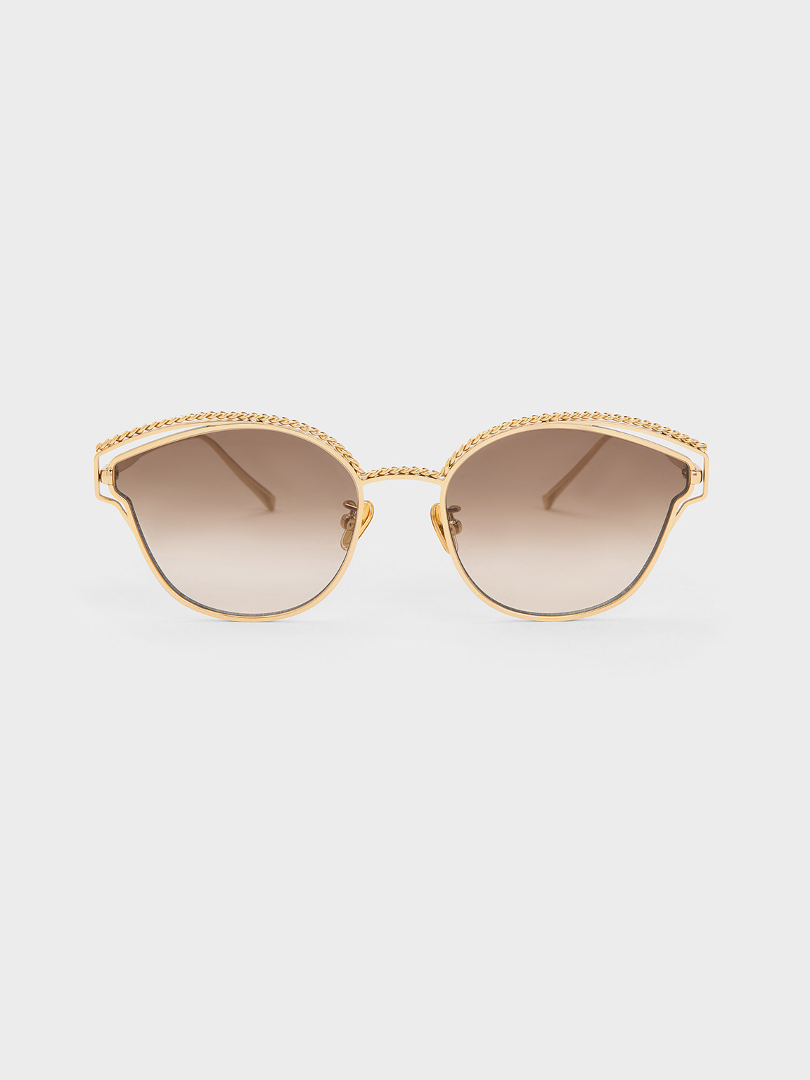 Braided Wire-Frame Cateye Sunglasses