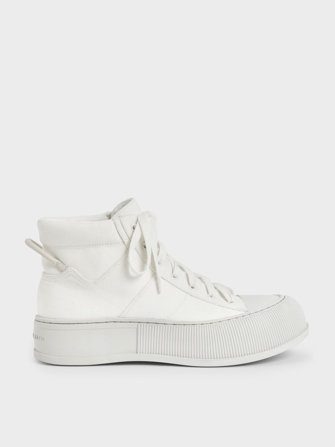 Canvas High-Top Sneakers, White