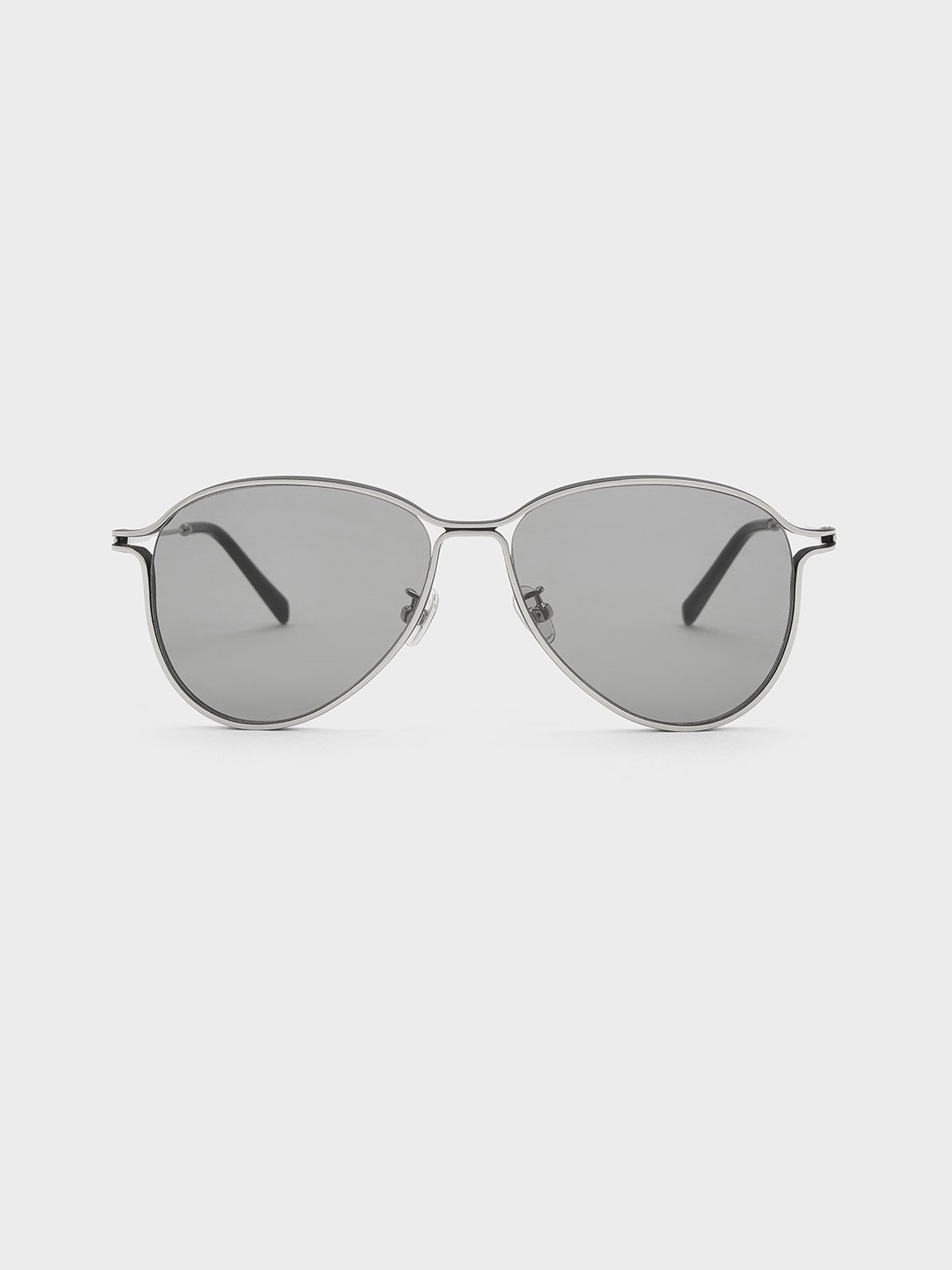 Metallic Accent Aviator Sunglasses