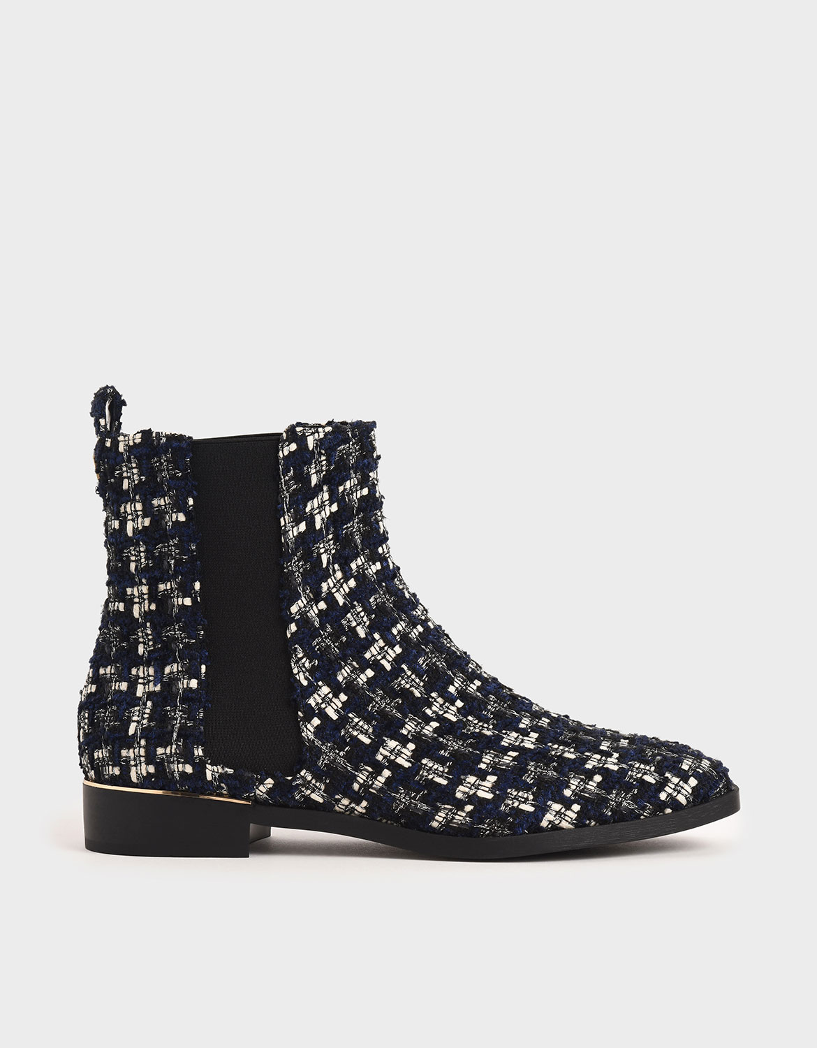 Tweed Chelsea Boots, Dark blue