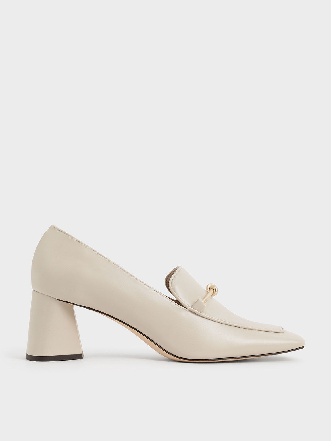 Metallic Accent Loafer Pumps