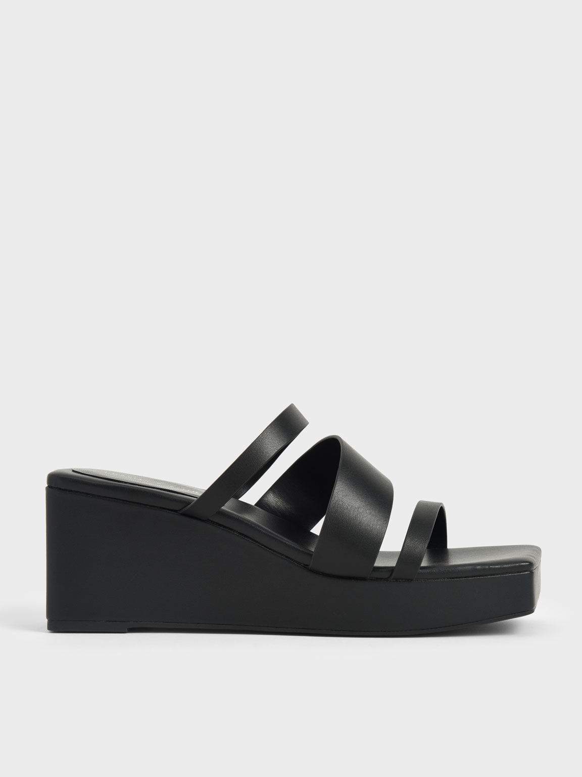 Asymmetric Platform Wedges, Black