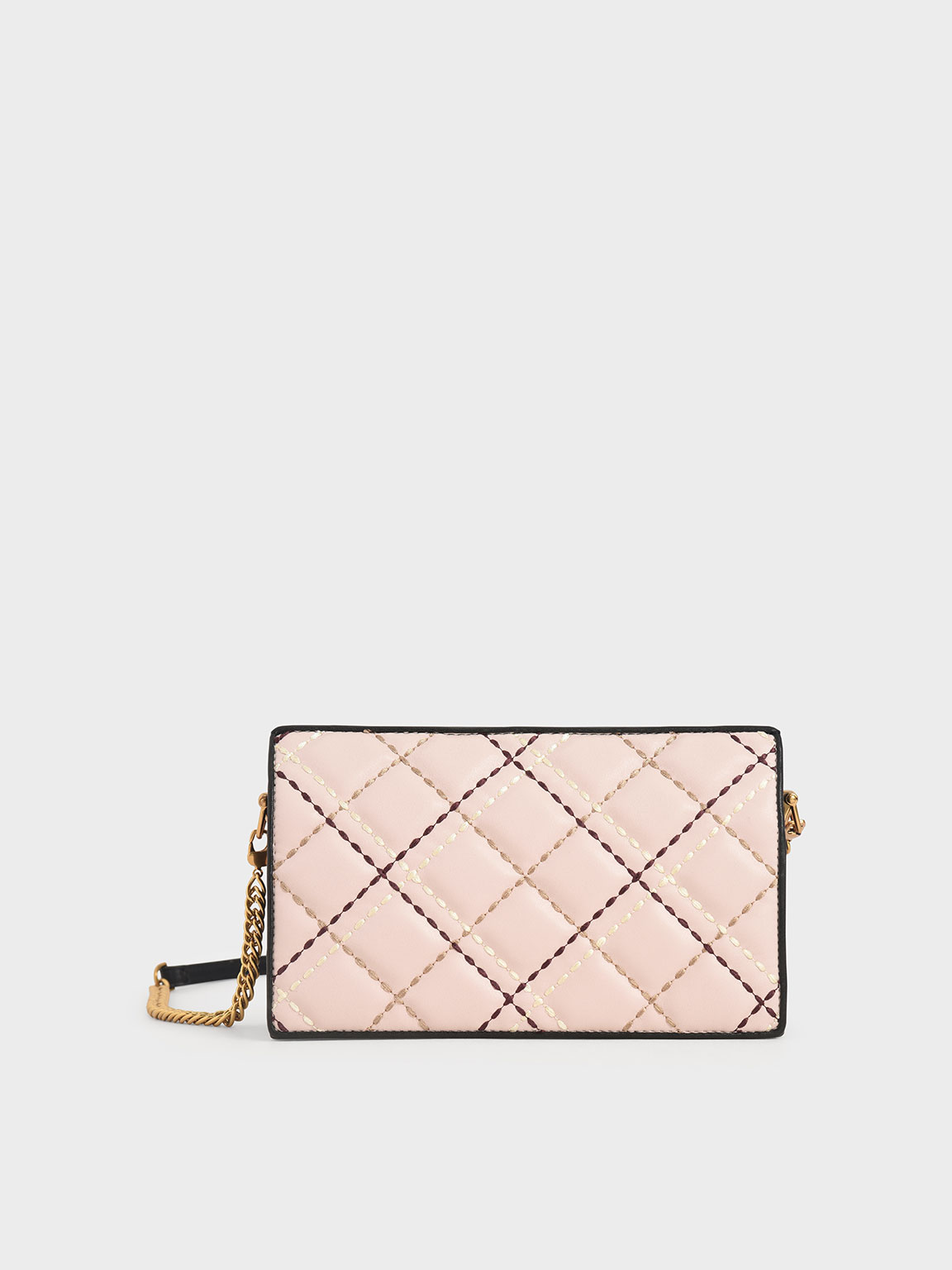 Quilted Long Wallet, Light pink
