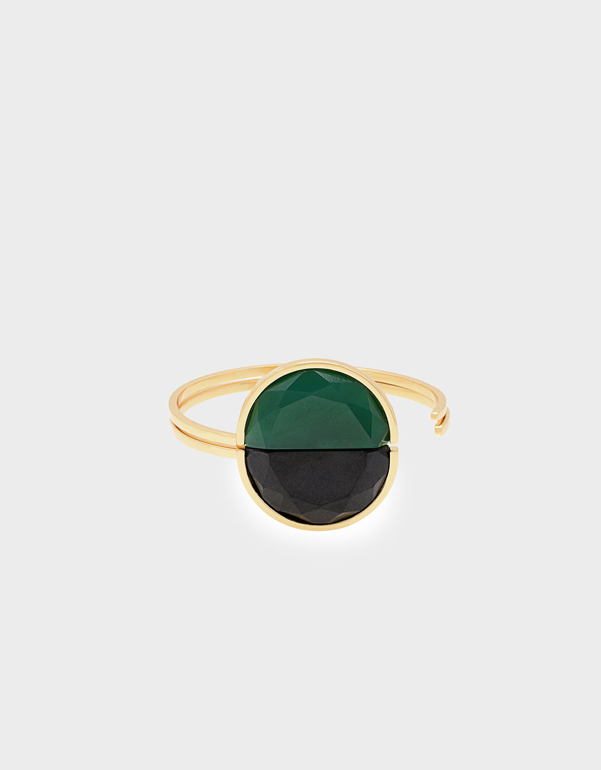 Black Marble Cuff Bracelet, Green