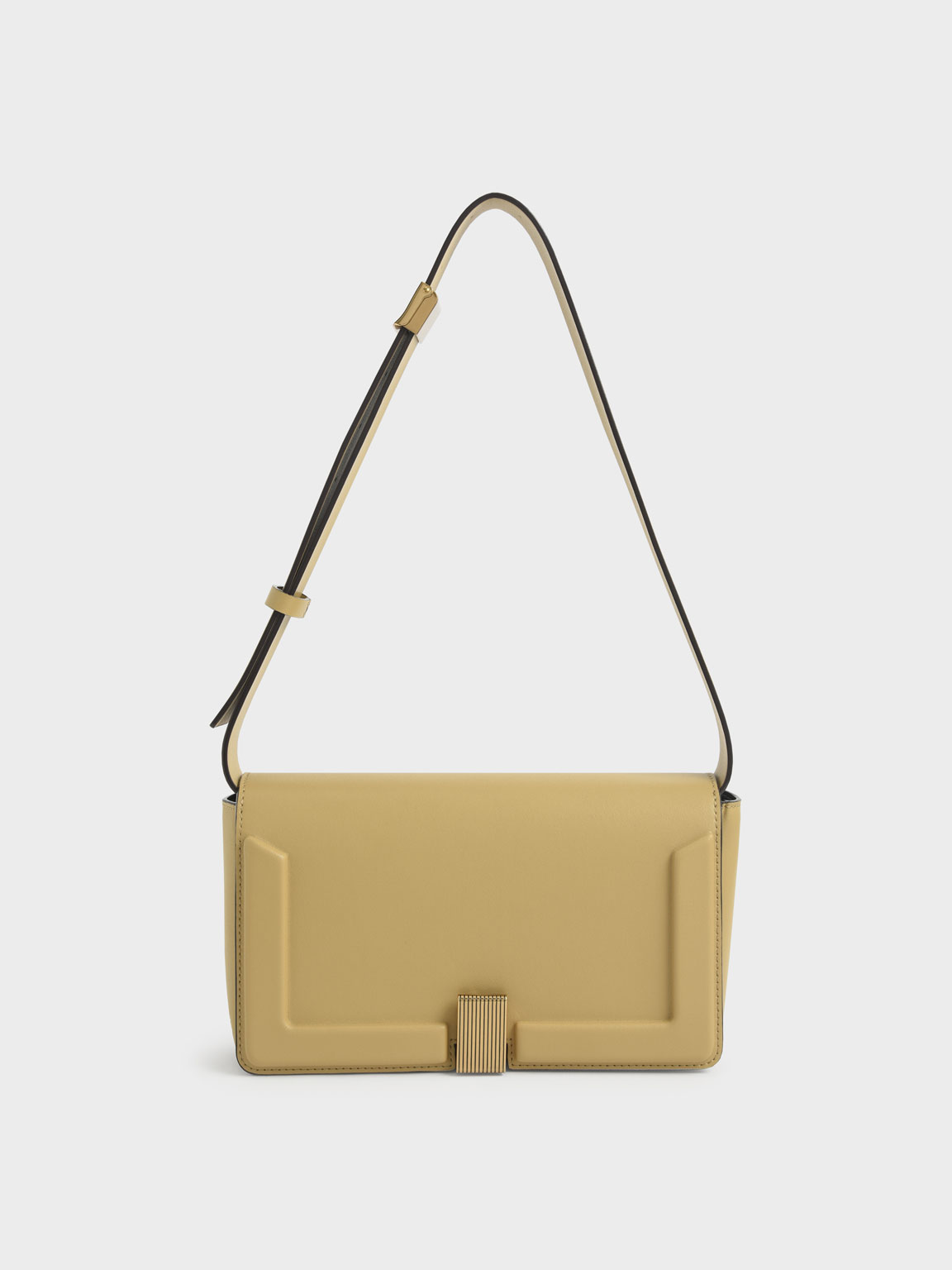 Elyse Turn-Lock Shoulder Bag, Sand