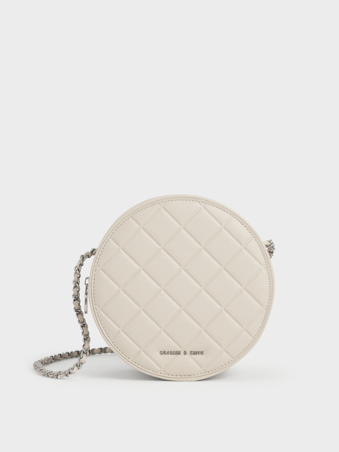 Quilted Circle Bag, Cream