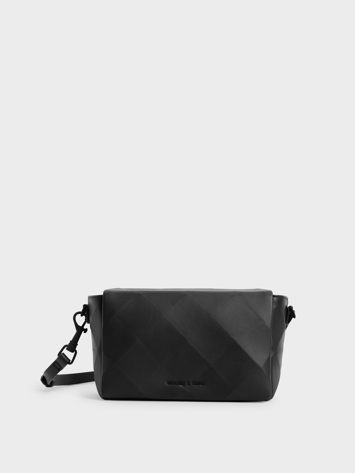 Geometric Crossbody Bag, Black