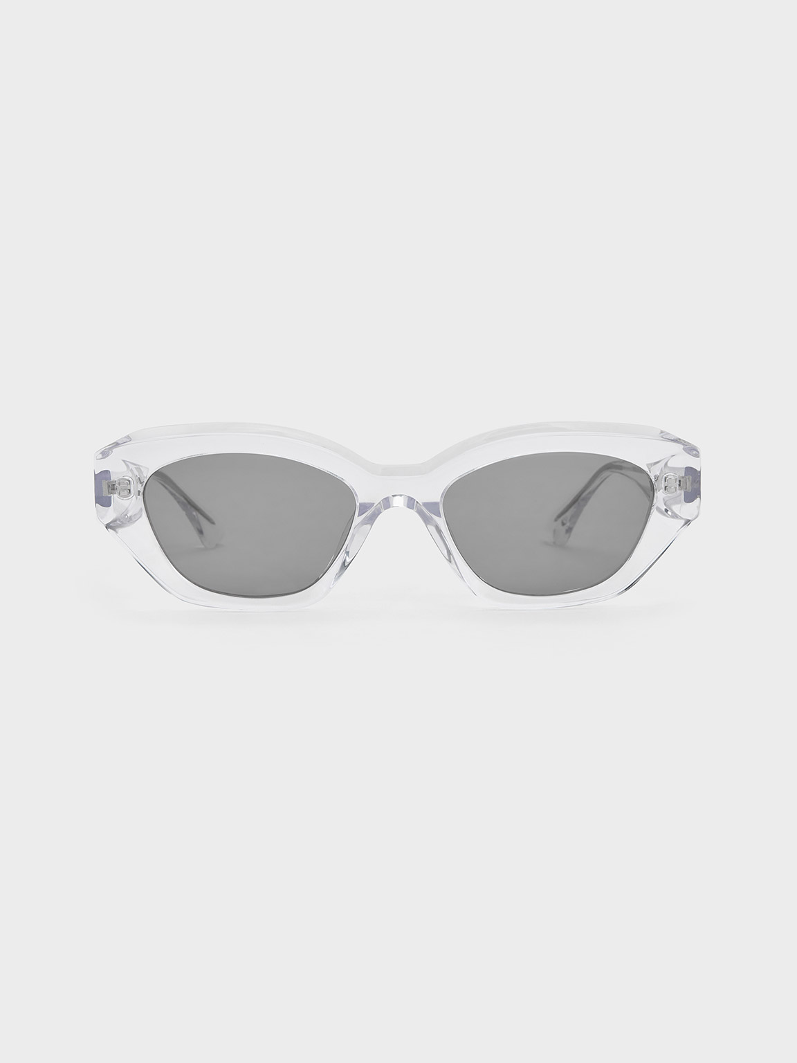 Recycled Acetate Geometric-Frame Cateye Sunglasses
