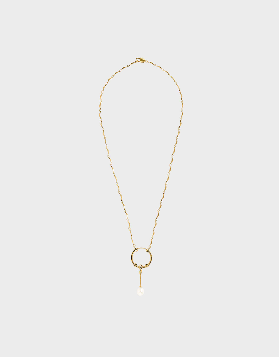 Pearl Drop Necklace, Gold