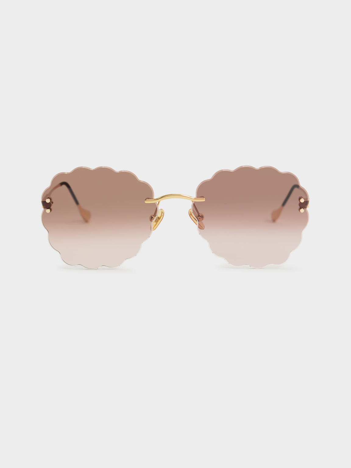 Scalloped Butterfly Sunglasses, Gold