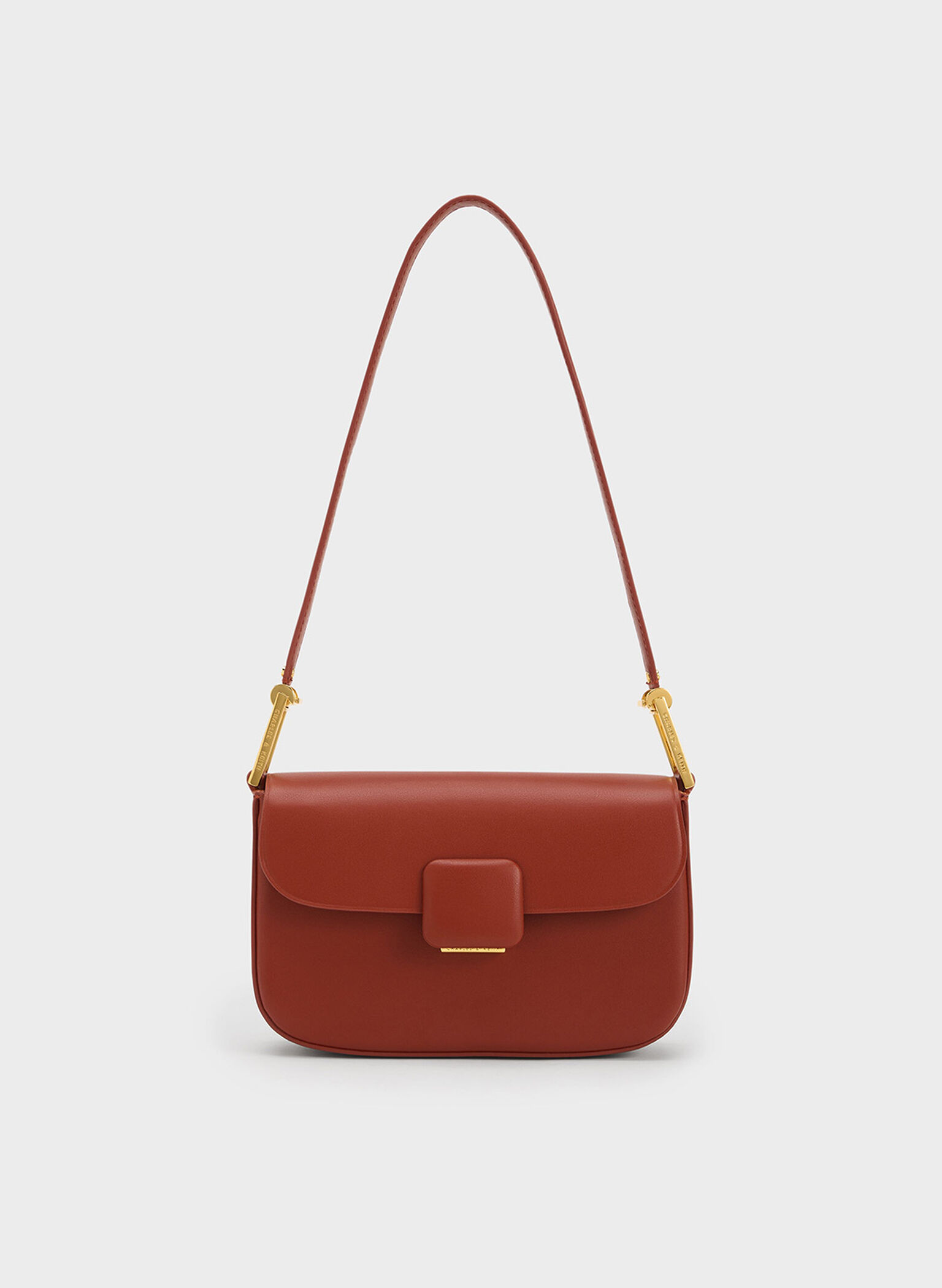 Koa Square Push-Lock Shoulder Bag, Brick, hi-res