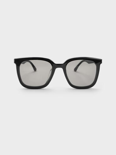 Maude Recycled Acetate Square Sunglasses, Black, hi-res