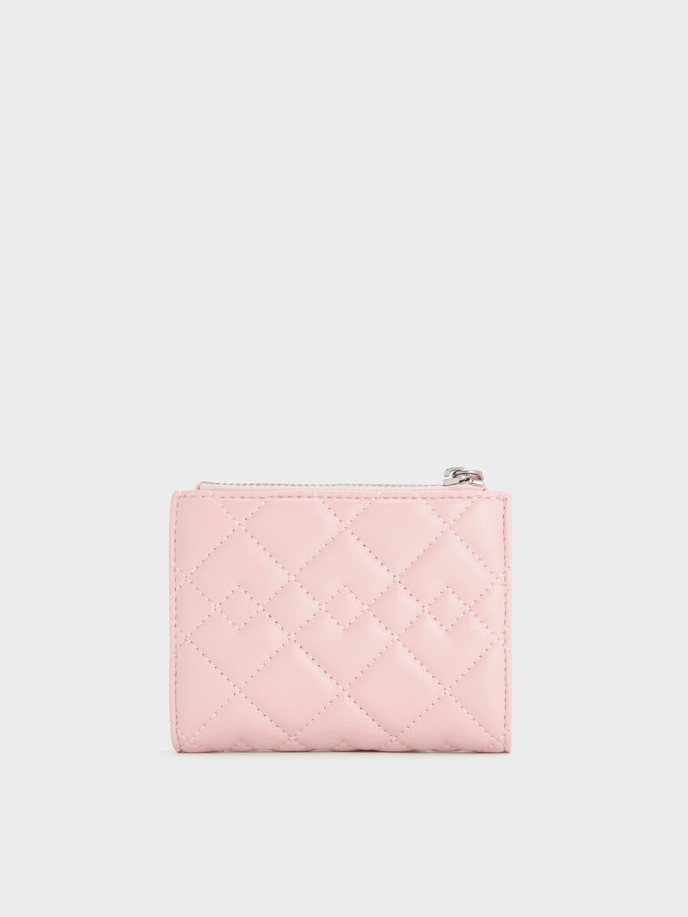 Duo Quilted Small Wallet, Cotton Candy Pink, hi-res