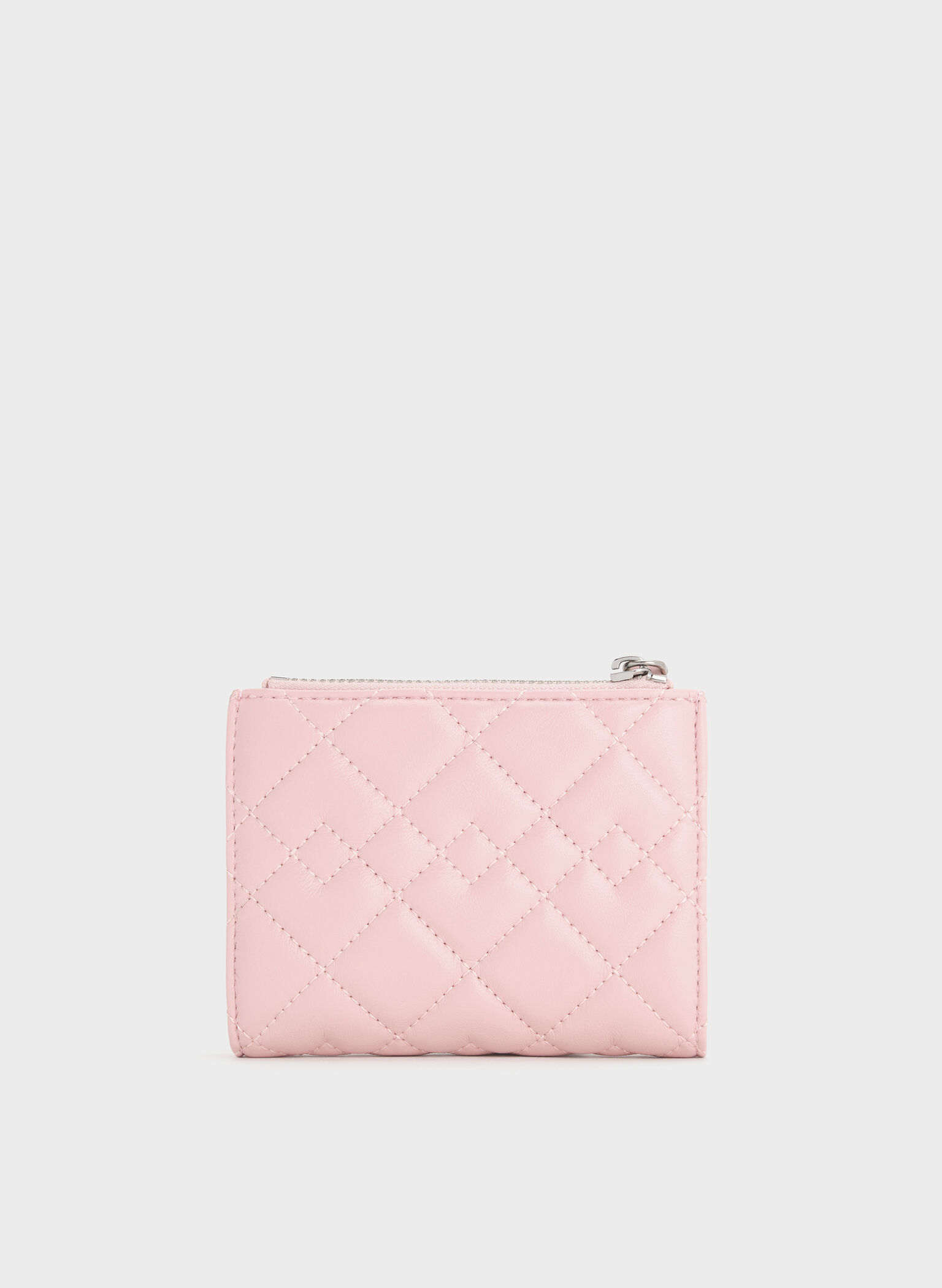 Duo Quilted Small Wallet, Cotton Candy Pink, hi-res