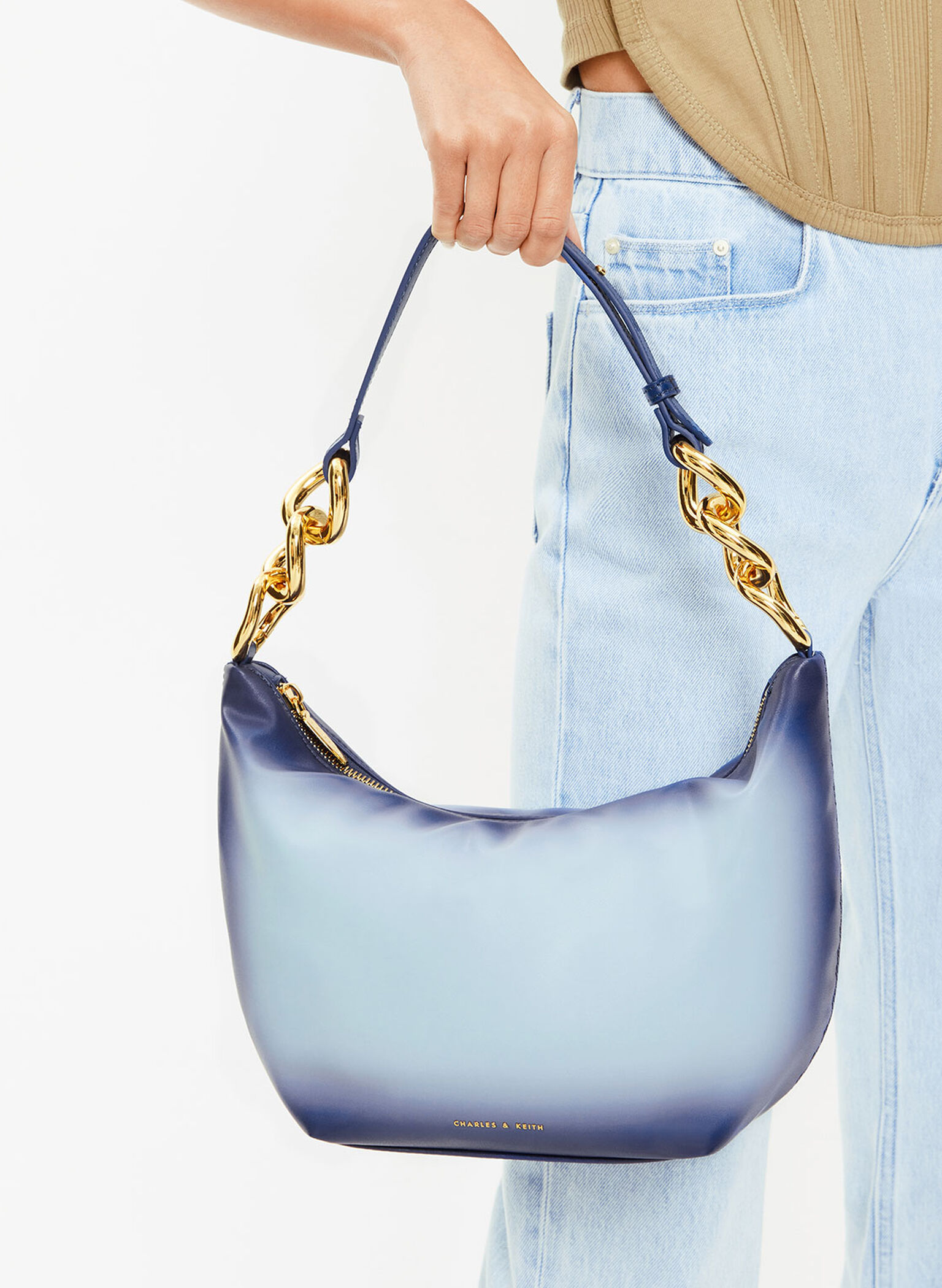 Cayce Ombre Hobo Bag, Navy, hi-res