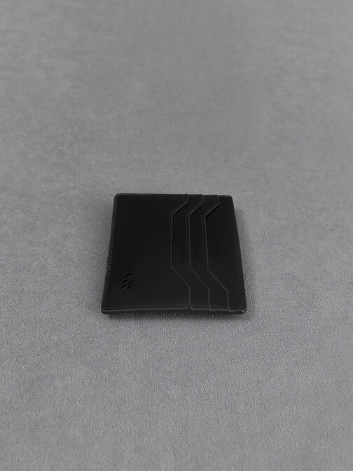 Leather Multi-Slot Card Holder, Black, hi-res