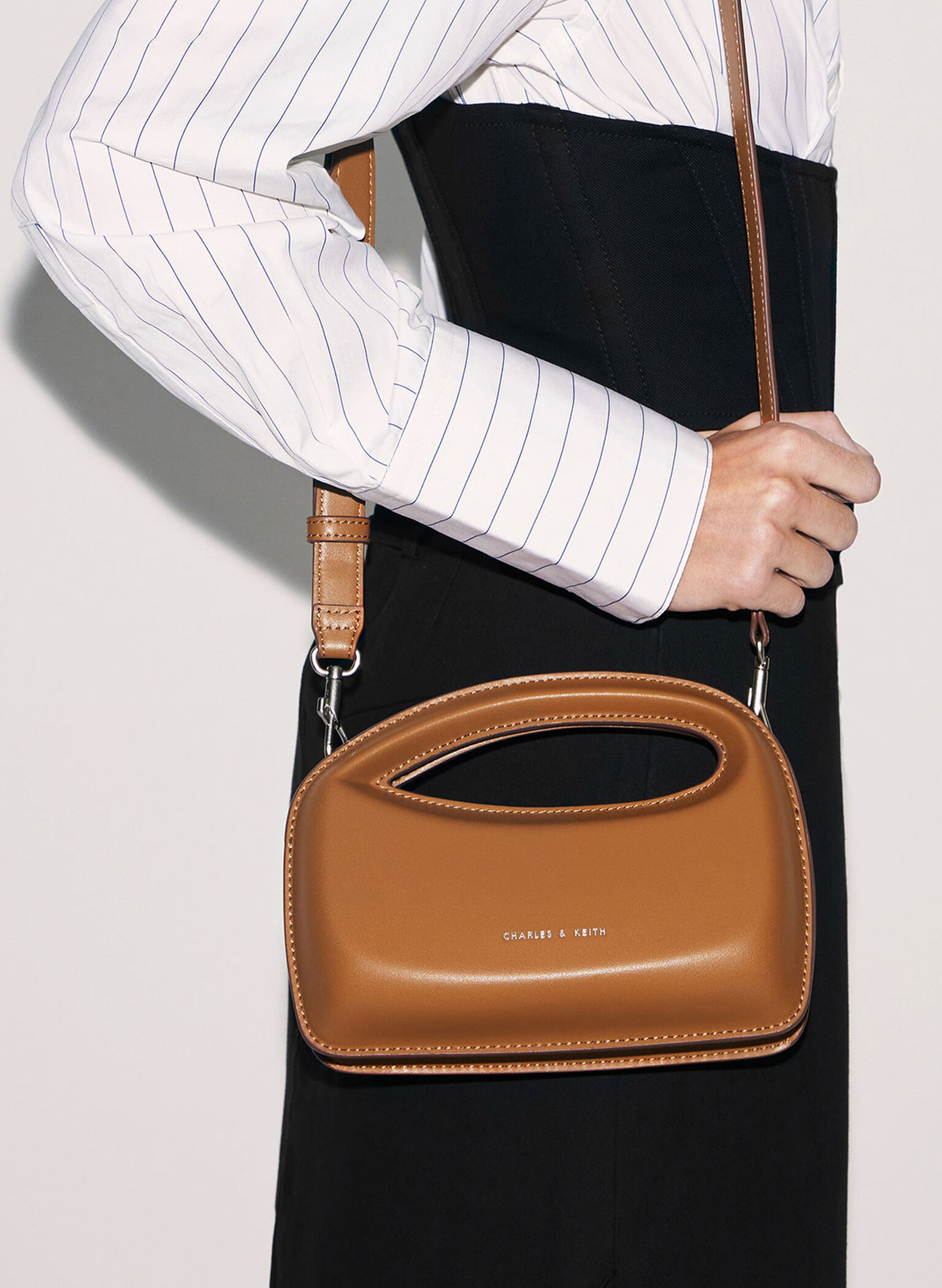 Mini Cocoon Top Handle Bag, Chocolate, hi-res