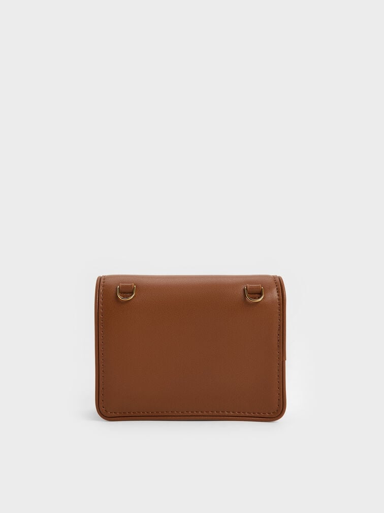 Lyla Knotted-Strap Wallet, Chocolate, hi-res