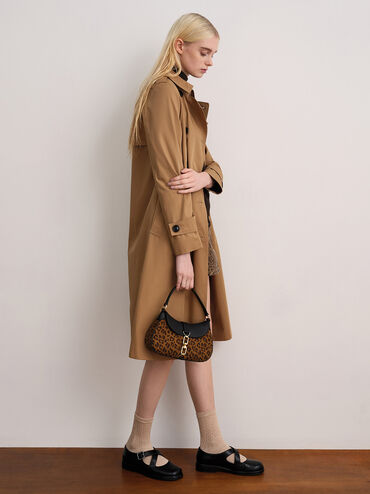Agatha Leopard-Print Chain-Accent Hobo Bag, Multi, hi-res