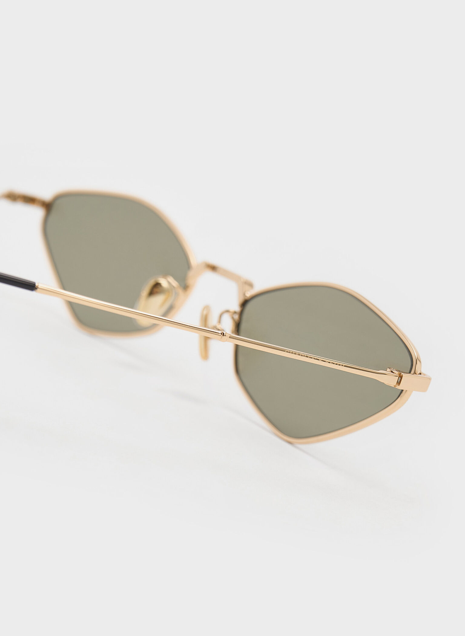 Jax Metal-Frame Geometric Sunglasses, Gold, hi-res