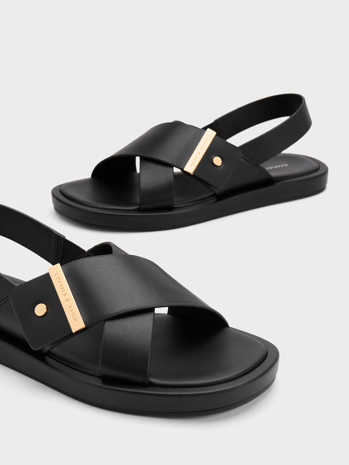 Black slip on shop sandal