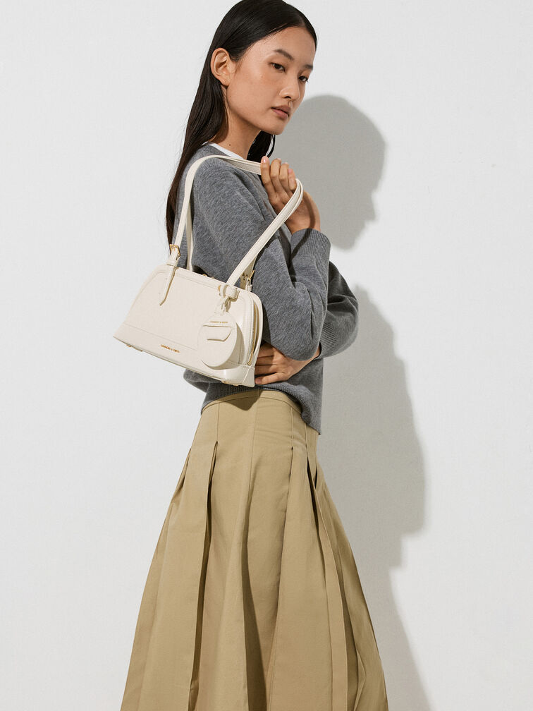 Enola Elongated-Handle Bag, Cream, hi-res